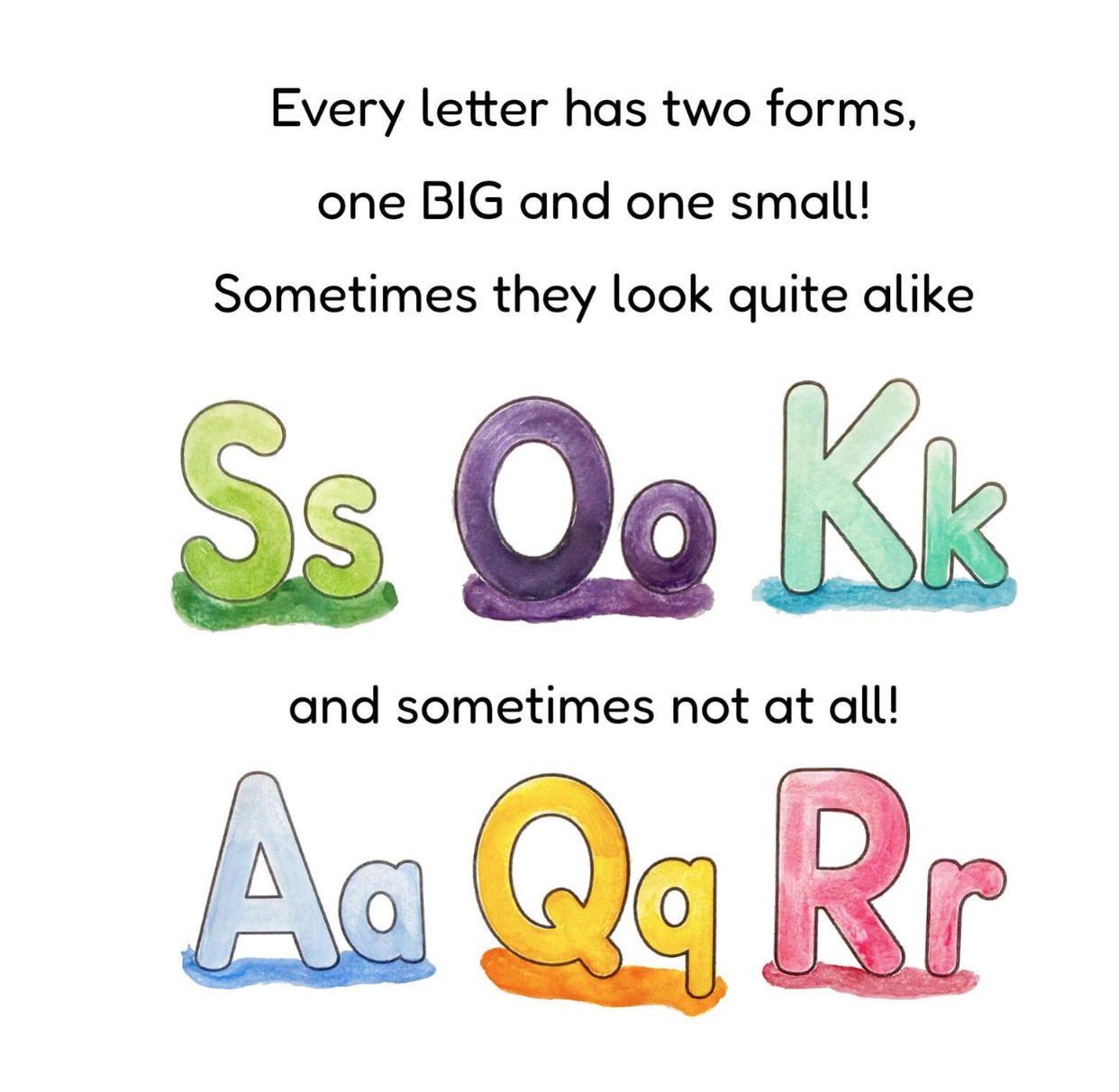 Book page showing uppercase and lowercase letter forms